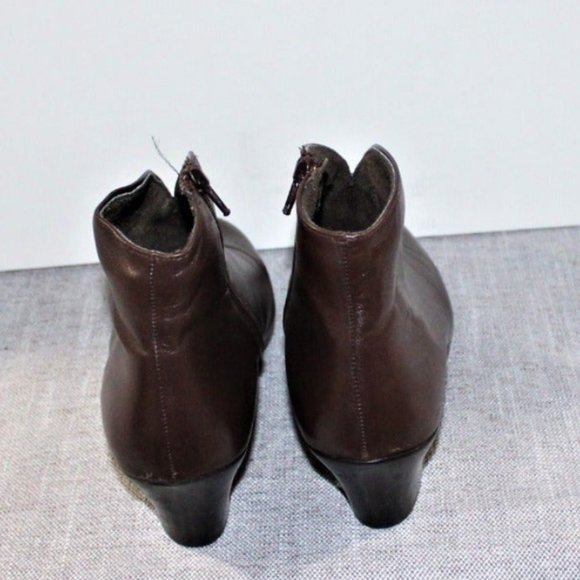 MUNRO WOMEN ROBYN HEEL BOOTIE SIZE 11 ANKLE BOOT LOW HEAL COMFY BROWN LEATHER - Picture 5 of 7